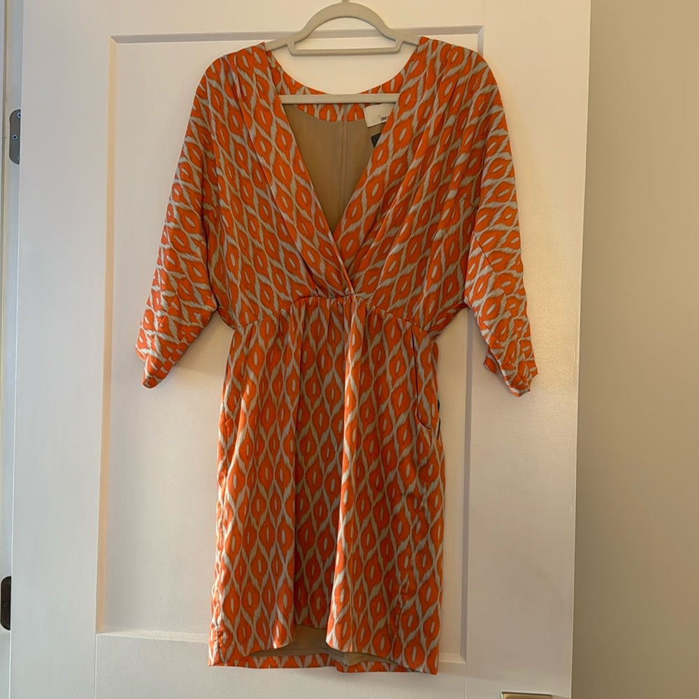 Greylin SAMPLE SALE - peach print long sleeve dress